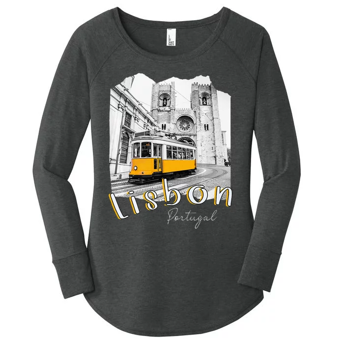 Lisbon Portugal Tram Portuguese Souvenirs Lisboa Lisbon City Women's Perfect Tri Tunic Long Sleeve Shirt