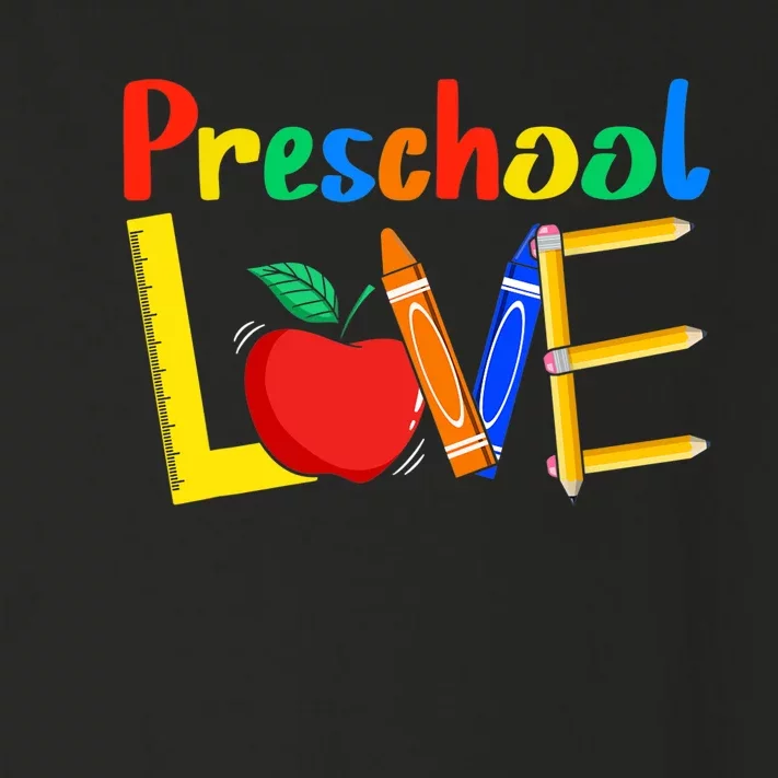 Love Preschool Teacher Back To School Love Teaching Toddler Long Sleeve Shirt