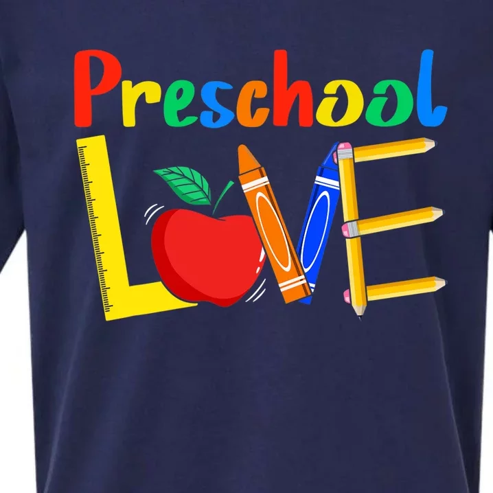 Love Preschool Teacher Back To School Love Teaching Sueded Cloud Jersey T-Shirt