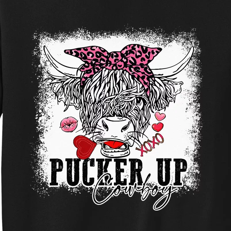 Leopard Pucker Up Cow Highland Cow animal Sweatshirt