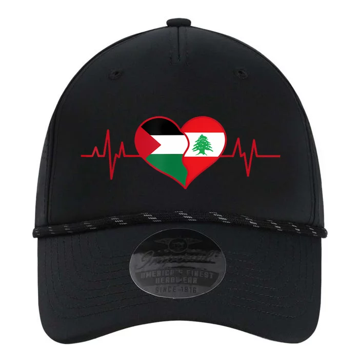 Lebanon Palestine Unity Heartbeat Lebanese Palestinian Flag Performance The Dyno Cap