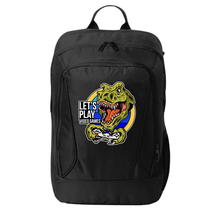 Lets Play Video Games T Rex City Backpack