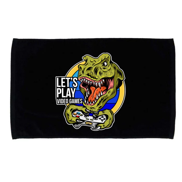 Lets Play Video Games T Rex Microfiber Hand Towel