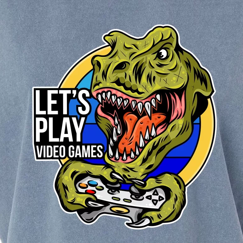 Lets Play Video Games T Rex Garment-Dyed Women's Muscle Tee