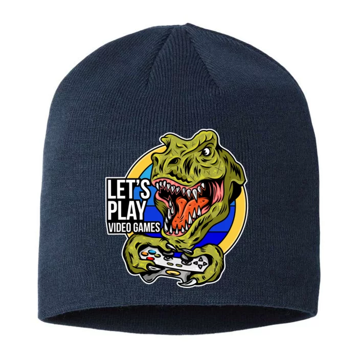 Lets Play Video Games T Rex 8 1/2in Sustainable Knit Beanie