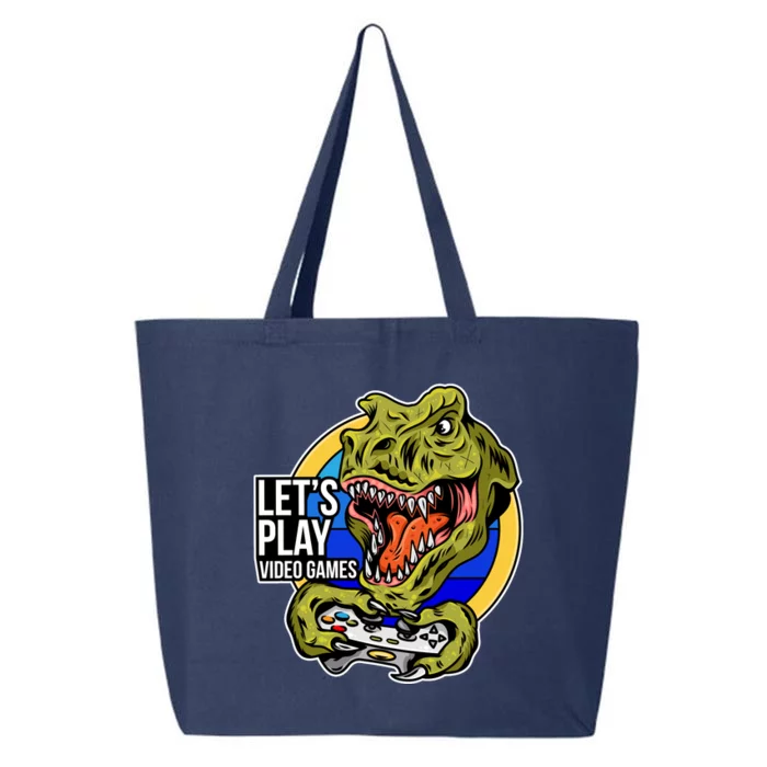 Lets Play Video Games T Rex 25L Jumbo Tote