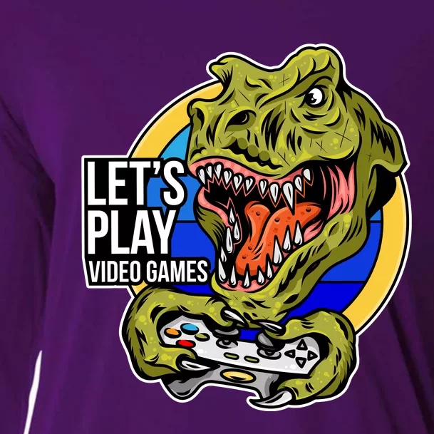 Lets Play Video Games T Rex Cooling Performance Long Sleeve Crew