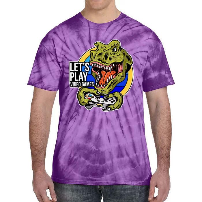 Lets Play Video Games T Rex Tie-Dye T-Shirt