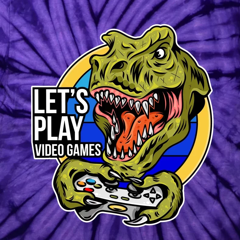 Lets Play Video Games T Rex Tie-Dye T-Shirt