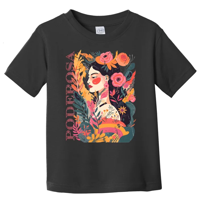 Latina Poderosa Vintage Retro Floral Toddler T-Shirt