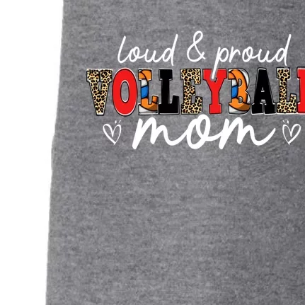 Loud Proud Volleyball Mom Leopard Mama Mommy Mother's Day Gift Doggie 3-End Fleece Hoodie