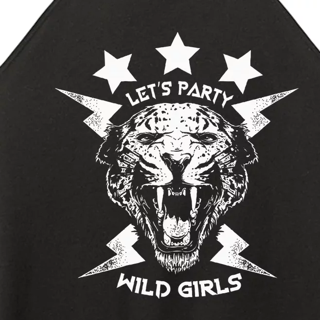 Lets Party Wild Girl Leopard Animal Women’s Perfect Tri Rocker Tank