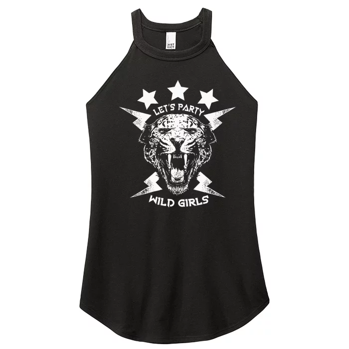 Lets Party Wild Girl Leopard Animal Women’s Perfect Tri Rocker Tank