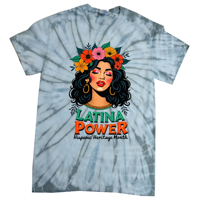 Latina Power Wo Hispanic Heritage Month 2024 Flowers Tie-Dye T-Shirt