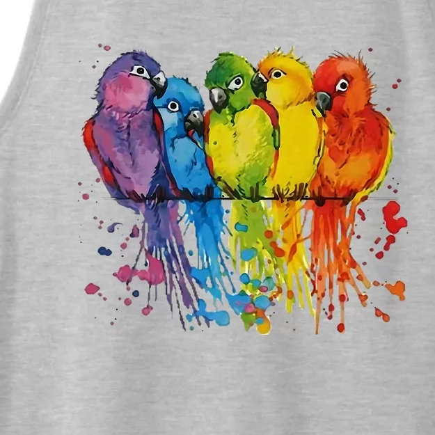 Love Parrot Women Parrot Lovers Ladies Tri-Blend Wicking Tank