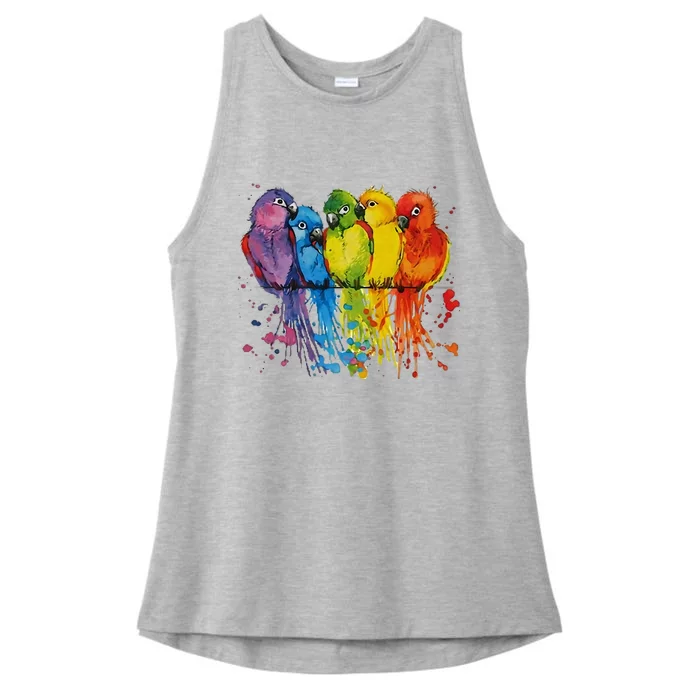 Love Parrot Women Parrot Lovers Ladies Tri-Blend Wicking Tank