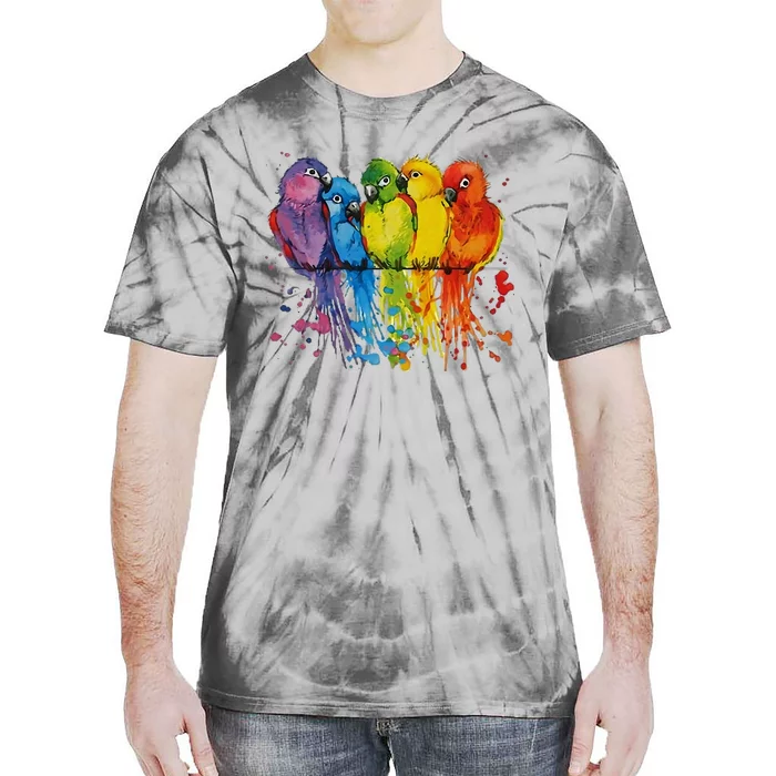 Love Parrot Women Parrot Lovers Tie-Dye T-Shirt