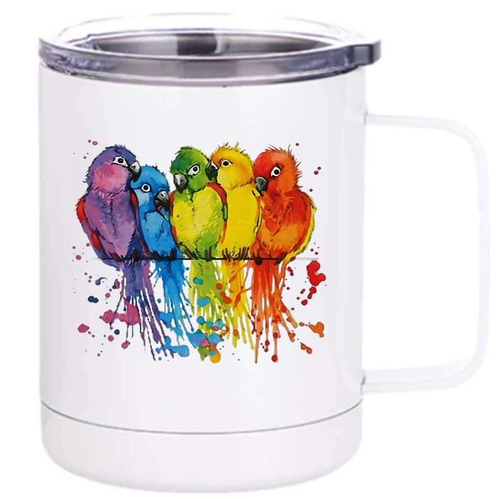 Love Parrot Women Parrot Lovers Front & Back 12oz Stainless Steel Tumbler Cup