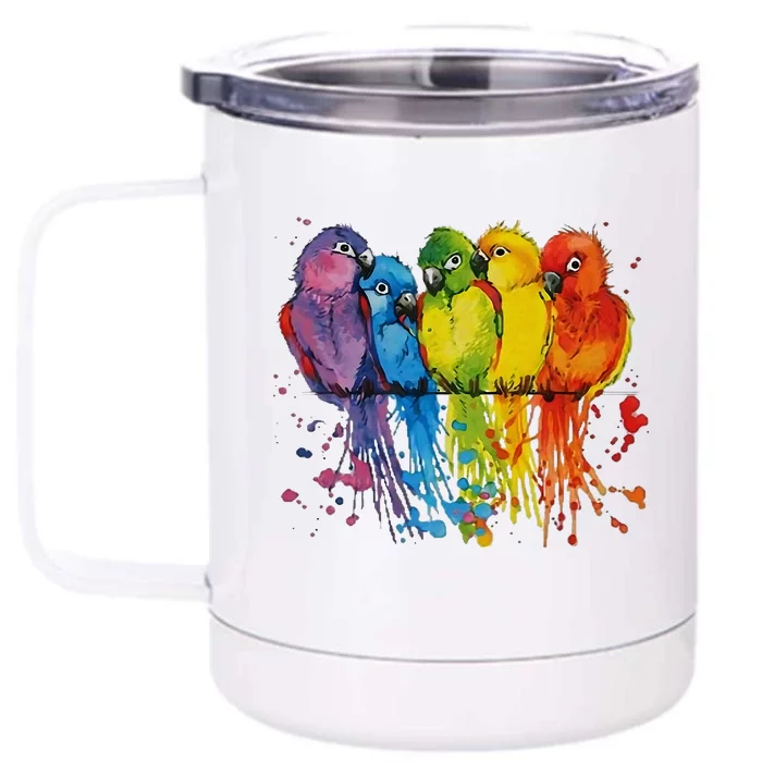 Love Parrot Women Parrot Lovers Front & Back 12oz Stainless Steel Tumbler Cup