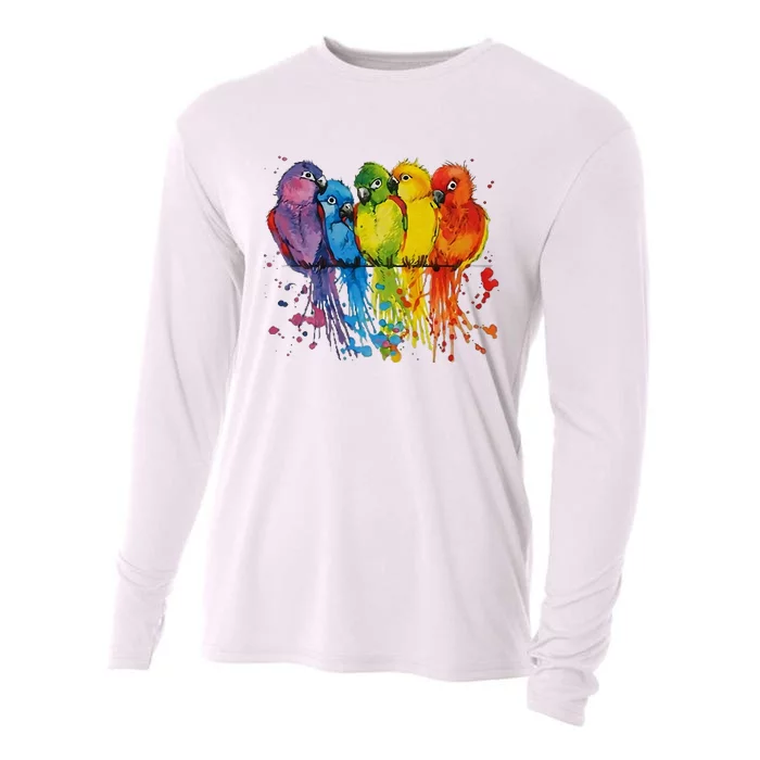 Love Parrot Women Parrot Lovers Cooling Performance Long Sleeve Crew