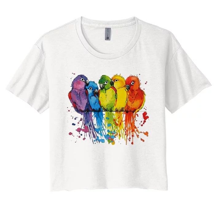 Love Parrot Women Parrot Lovers Women's Crop Top Tee