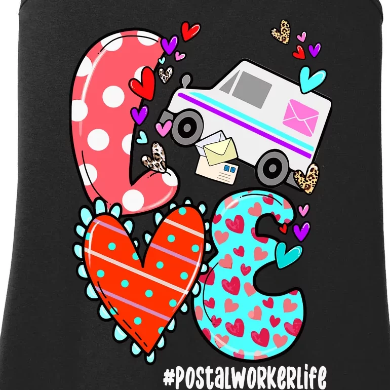 Love Postal Worker Life Leopard Heart ValentineS Day Gifts Ladies Essential Tank