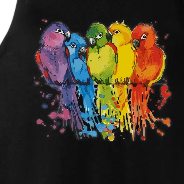 Love Parrot Wo Parrot Lovers Ladies Tri-Blend Wicking Tank