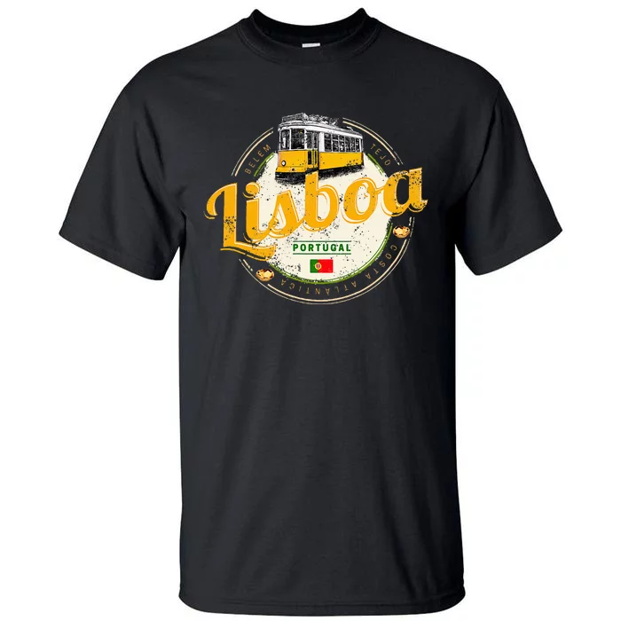 Lisbon Portugal With Retro Tram Vintage Souvenir Tall T-Shirt