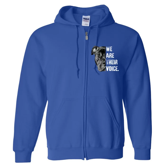 Love Pitbull We Are Their Voice Gift Full Zip Hoodie