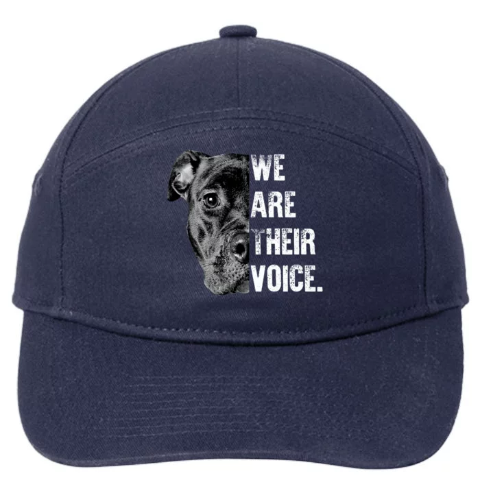 Love Pitbull We Are Their Voice Gift 7-Panel Snapback Hat