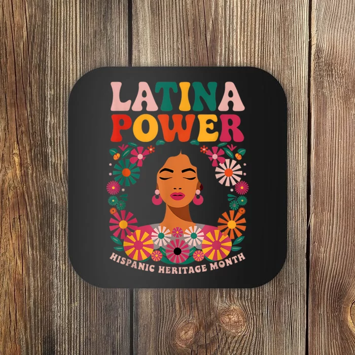 Latina Power Women Hispanic Heritage Month Flowers Coaster