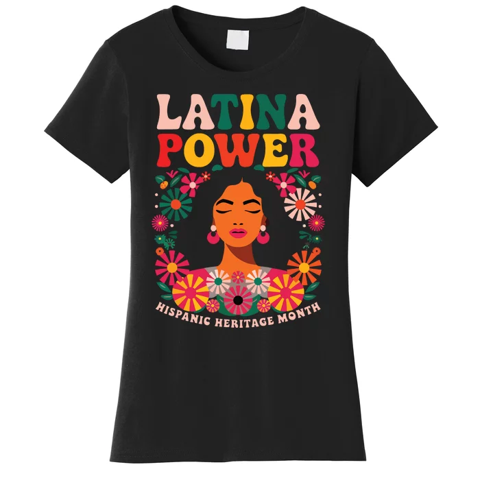 Latina Power Women Hispanic Heritage Month Flowers Women's T-Shirt