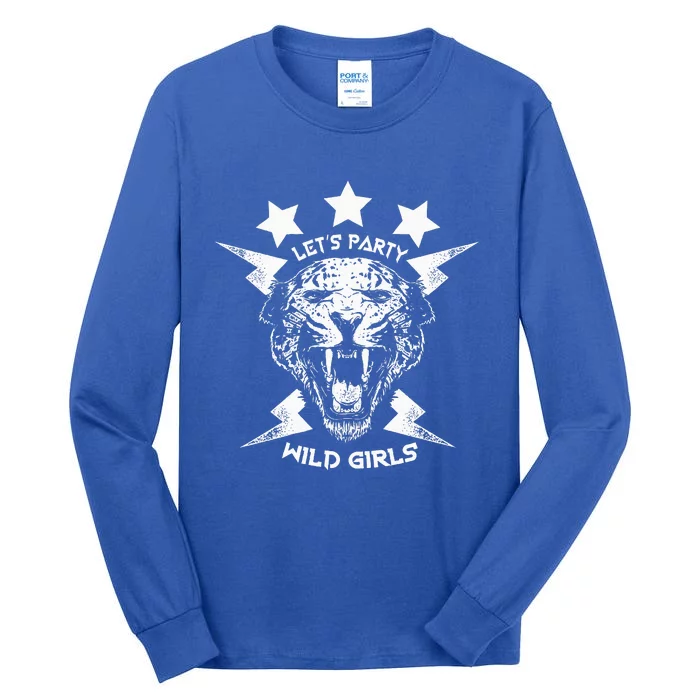 Lets Party Wild Girl Leopard Animal Tall Long Sleeve T-Shirt