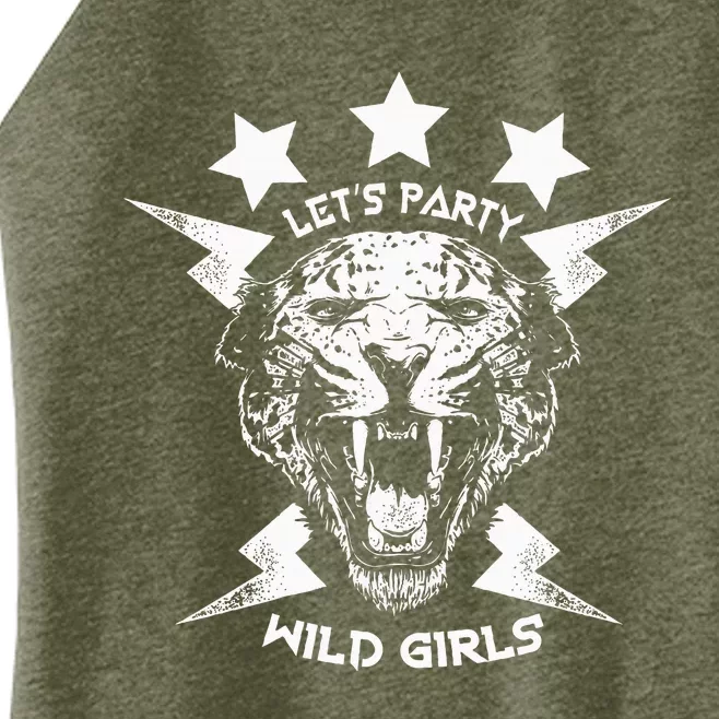 Lets Party Wild Girl Leopard Animal Women’s Perfect Tri Rocker Tank