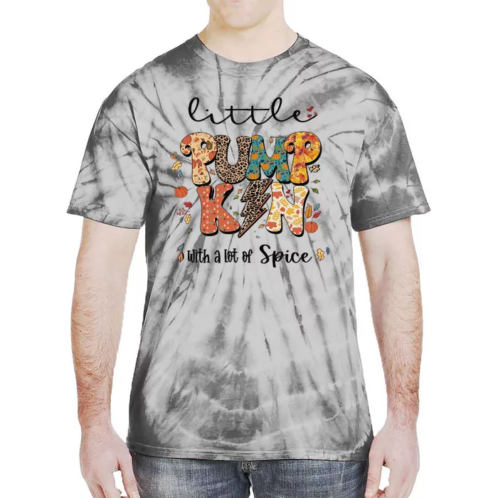 Little Pumpkin With A Lot Of Spice Clipart Halloween Tie-Dye T-Shirt