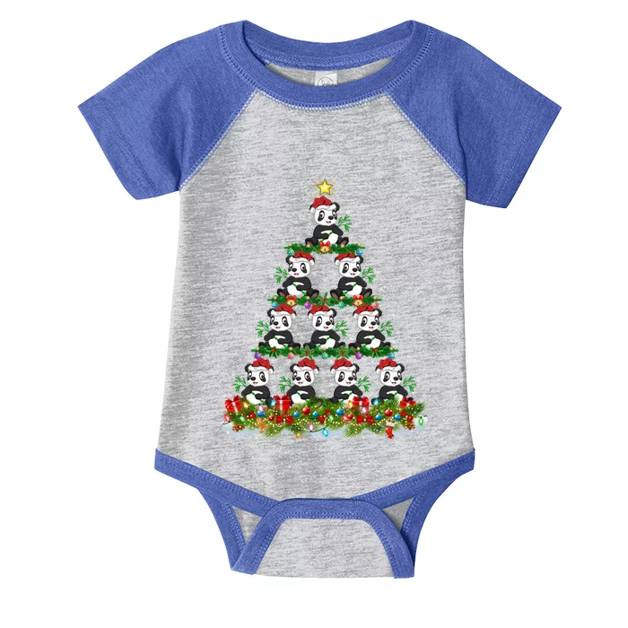 Lighting Panda Xmas Tree Decoration Santa Panda Christmas Great Gift Infant Baby Jersey Bodysuit