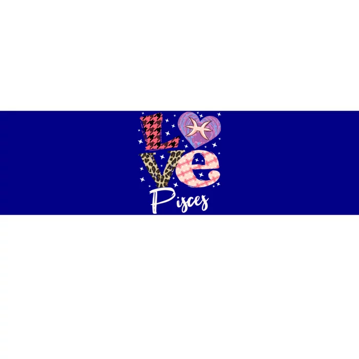 Love Pisces Zodiac Sign And Love Heart Funny Gift Bumper Sticker