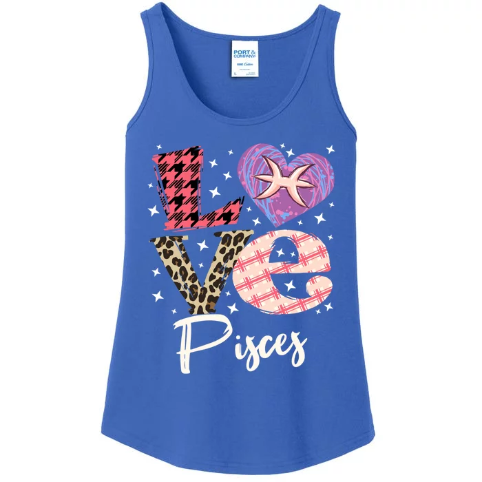 Love Pisces Zodiac Sign And Love Heart Funny Gift Ladies Essential Tank