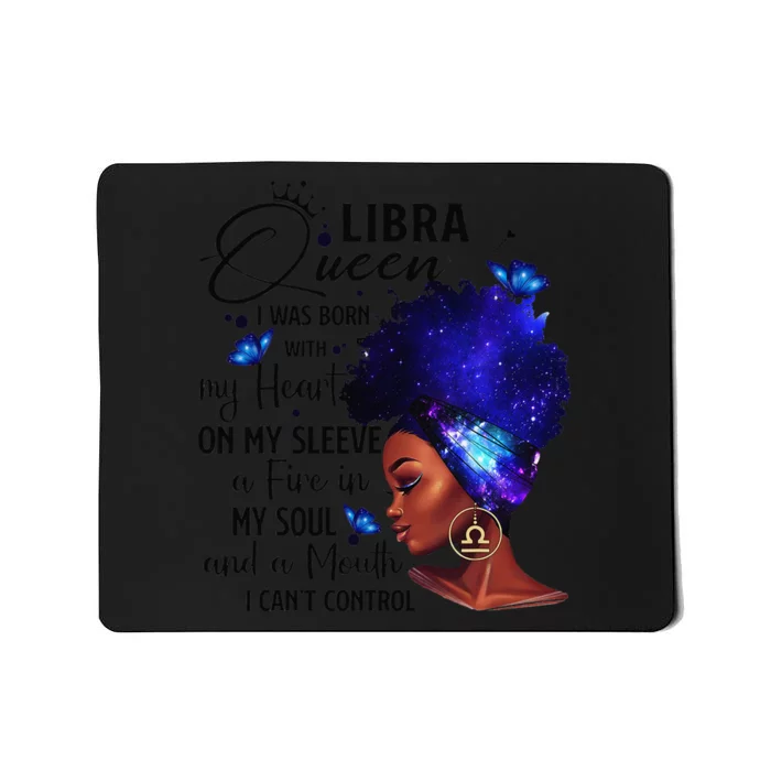 Libra Queen Afro Melanin Birthday Gift For Black Wo Mousepad