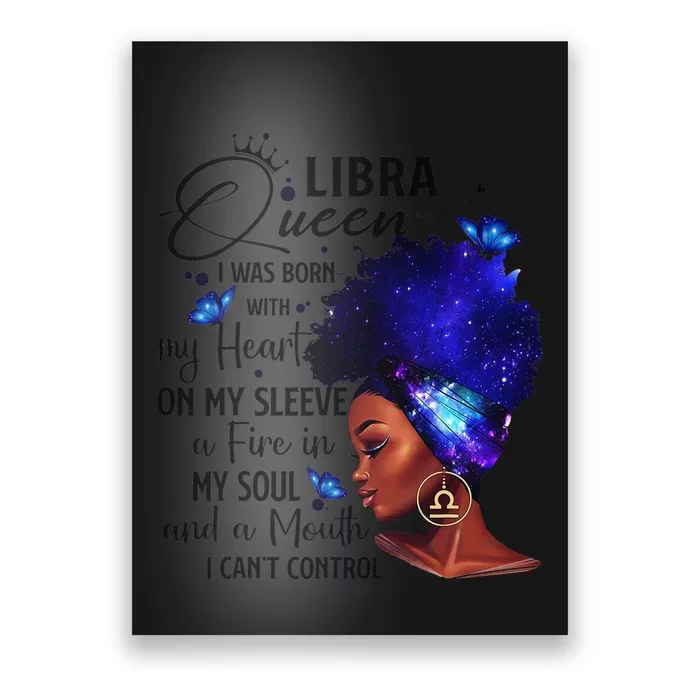 Libra Queen Afro Melanin Birthday Gift For Black Wo Poster