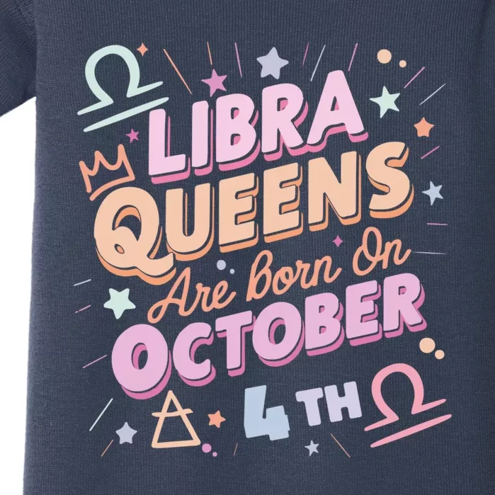 Libra Queens Are Born On October 4th Astrology Sign Birthday Baby Bodysuit