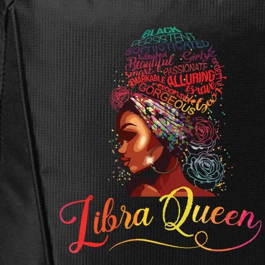 Libra Queen Afro Women September October Melanin Birthday City Backpack