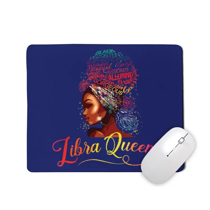 Libra Queen Afro Women September October Melanin Birthday Mousepad