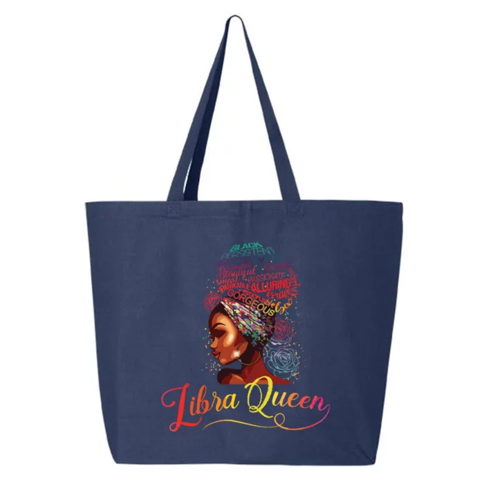 Libra Queen Afro Women September October Melanin Birthday 25L Jumbo Tote