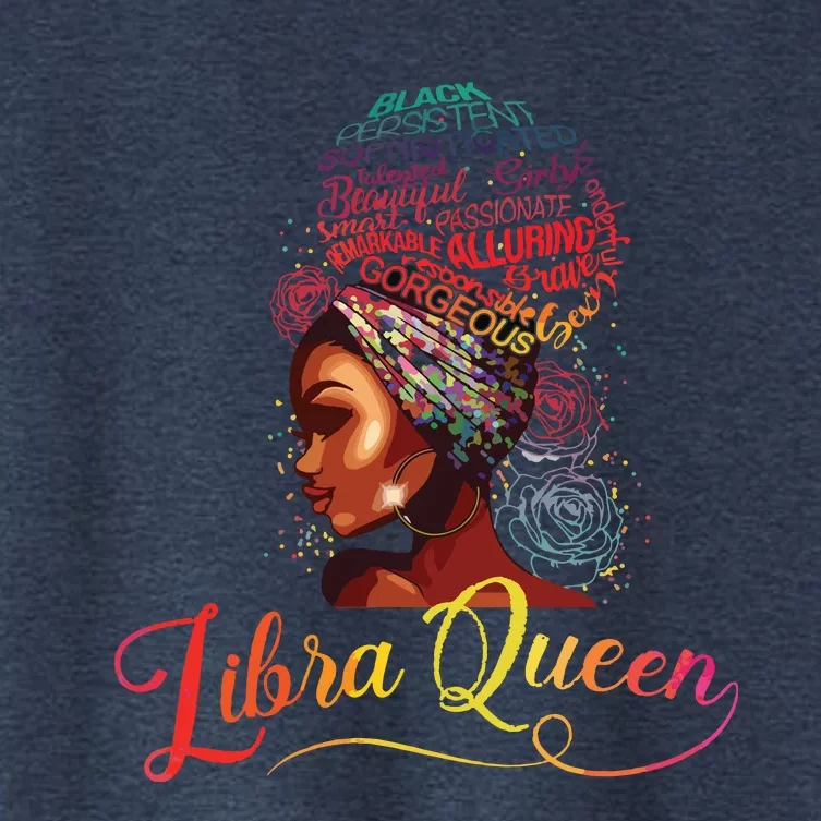 Libra Queen Afro Women September October Melanin Birthday Women's Crop Top Tee