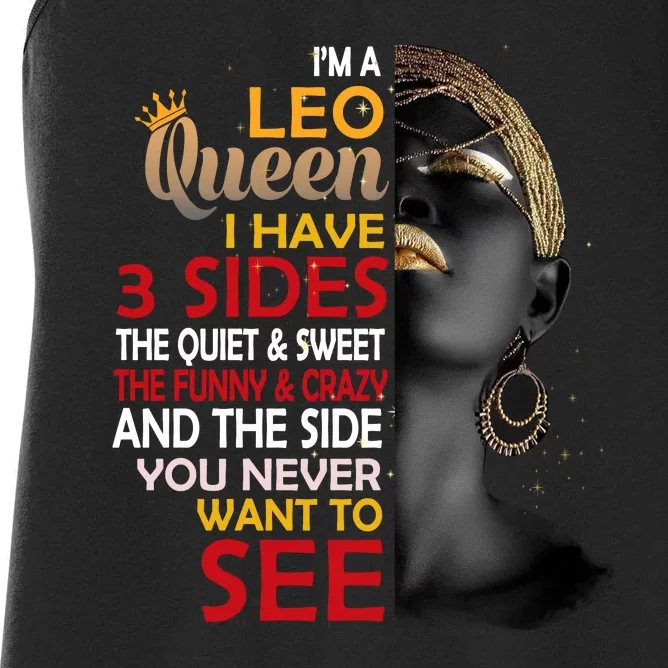 Leo Queens Are Born In July 23 August 22 Black Zodiac Birthday Black Women Women's Racerback Tank