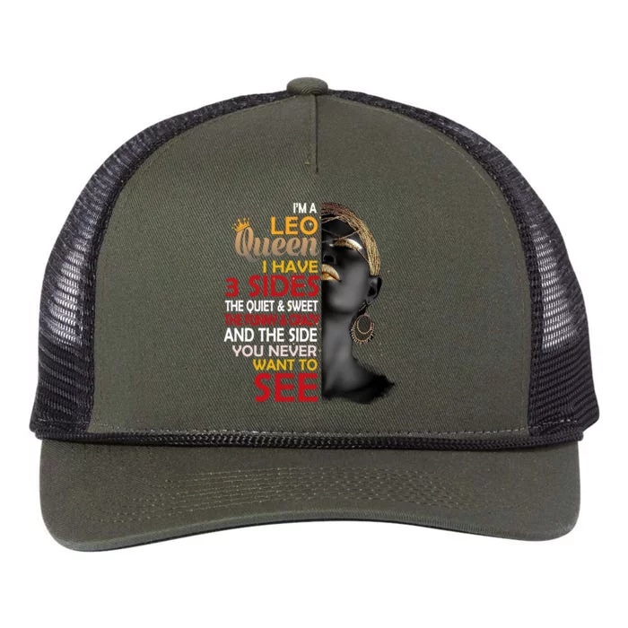 Leo Queens Are Born In July 23 August 22 Black Zodiac Birthday Black Women Retro Rope Trucker Hat Cap