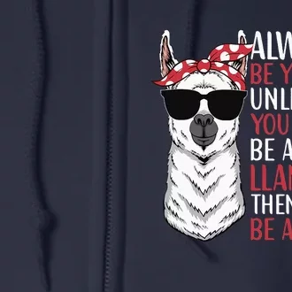 LLama Quote Apparel LLama Lovers Cute Alpacas Full Zip Hoodie