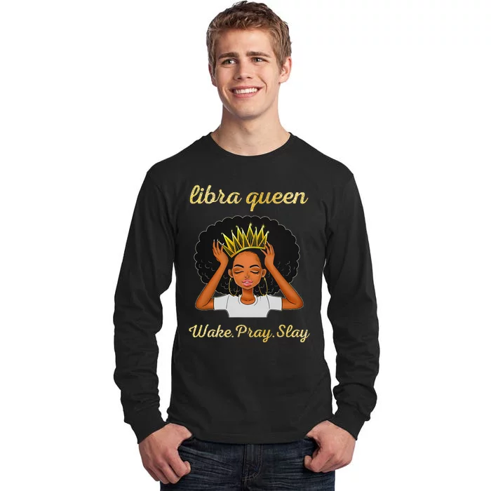 Libra Queens Black Queen September October Birthday Tall Long Sleeve T-Shirt