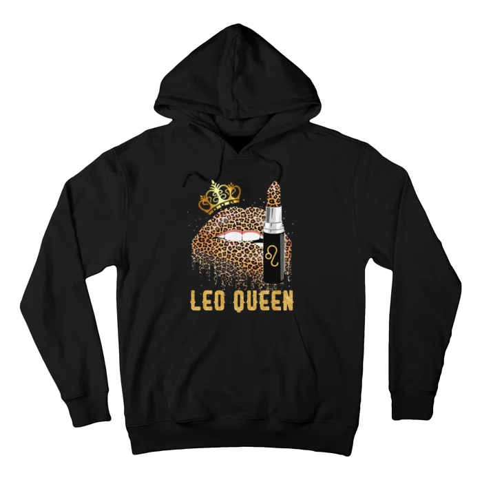 Leo Queen Leopard Lips Leo Hoodie